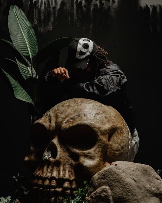 Pearled Raw Brim Logo Cap