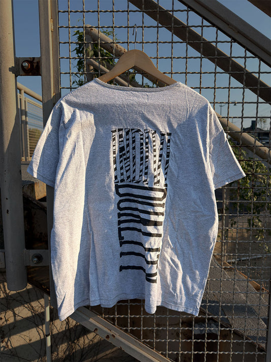 Grey Heather Rib Neck Tee | Indivi[D]uality