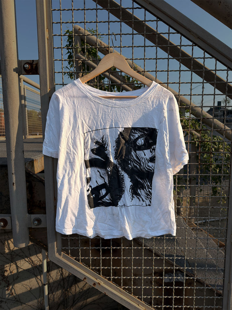 White Slub Crop Cut Tee | Indivi[D]uality