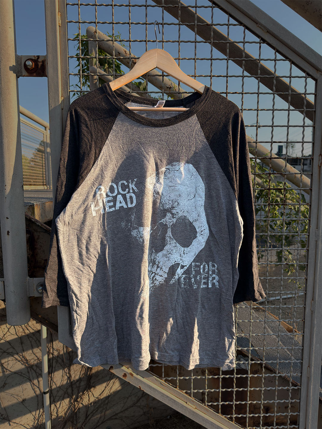 Grey & Black Baseball 3/4 Tee  | Rockhead Forever